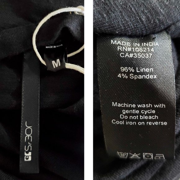 Joe's Jeans Womens Ruched Stretch Linen Jersey Mikaela Dress Black M NWT - Picture 7 of 8